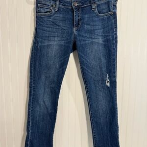 Kut From The Kloth Women’s Straight Leg Lightly Distressed Jeans